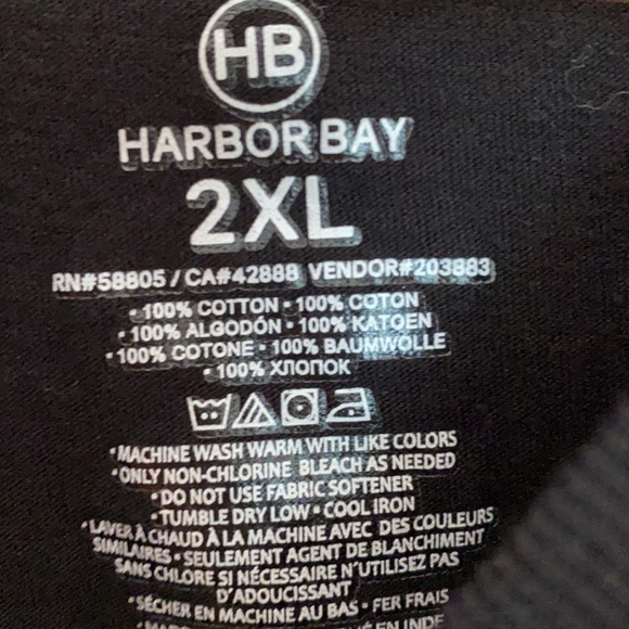 Lot of **2** Harbor Bay Black Tee T Shirts Crew Neck Men's 2XL - Picture 7 of 8